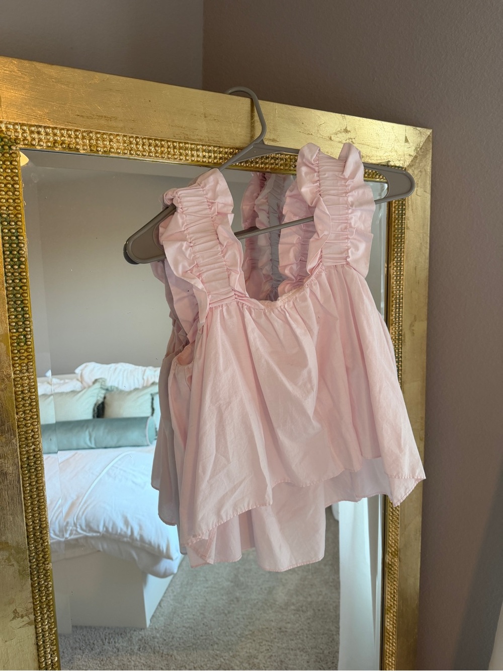 Zara Soft Pink Ruffle Strap Women's Top size XS